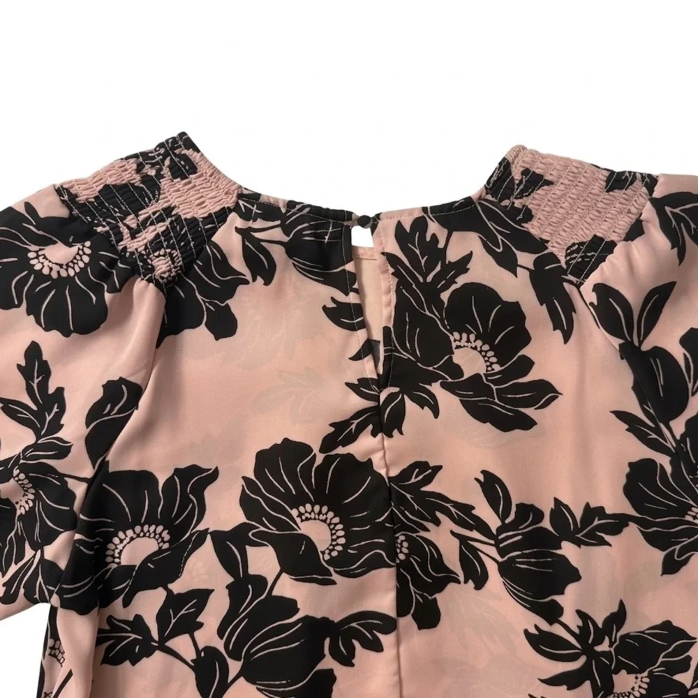 Ophelia Roe Pink Floral Blouse with Black Print - Picture 7 of 9